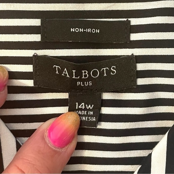 TALBOTS PERFECT SHIRT - STRIPE MIX 14W - Picture 7 of 11